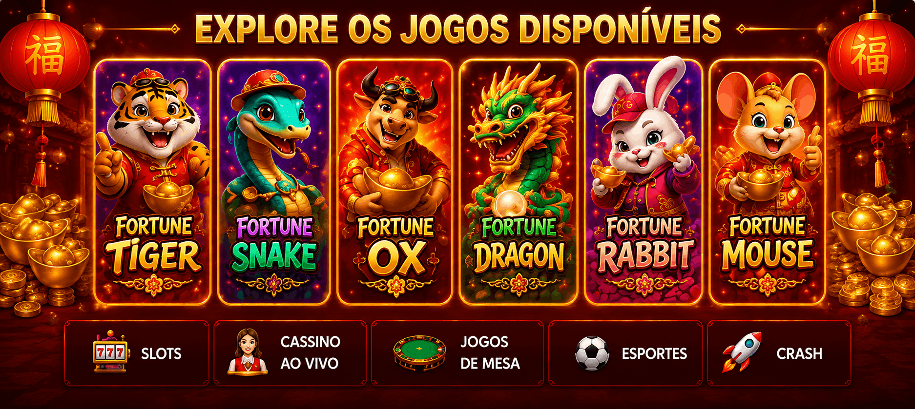 Jogos disponíveis no Tigre Sortudo com opções de cassino online e apostas após o cadastro